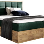 Επενδυμένο κρεβάτι Wood 1-140 x 200-Prasino