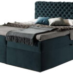 Επενδυμένο κρεβάτι Chesterfield-Petrol-140 x 200