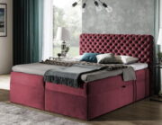 Επενδυμένο κρεβάτι Chesterfield-Kokkino-180 x 200 - Image 2