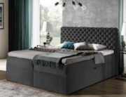 Επενδυμένο κρεβάτι Chesterfield-Gkri-160 x 200 - Image 2