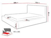 Επενδυμένο κρεβάτι Plexi-Gkri-Anthraki-140 x 200 - Image 3