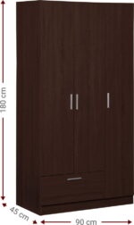 Ντουλάπα Wilson 3DS τρίφυλλη-Wenge - Image 5