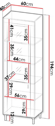 Βιτρίνα Mossa με LED Φωτισμο-Mpez - Image 3