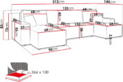 Γωνιακός καναπές Karla U-Kafe - Image 3