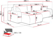 Γωνιακός καναπές Piano L -Gkri Anoixto - Image 3