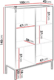Μπουφές Como 100 2D-Fusiko-Mavro - Image 2