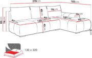 Γωνιακός καναπές Bestii-Gkri Skouro-Δεξιά - Image 3