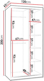 Ντουλάπα Wika συρόμενη-Cashmere-Μήκος: 120 εκ. - Image 3