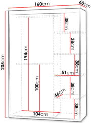Ντουλάπα Mat V 160 συρόμενη - Image 3