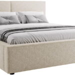 Επενδυμένο κρεβάτι Santos-Beige-140 x 200