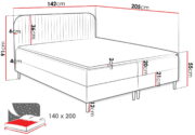 Επενδυμένο κρεβάτι Box Best I-Mauro-140 x 200 - Image 3