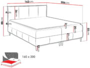 Επενδυμένο κρεβάτι Box Best II-Mpez-160 x 200 - Image 3