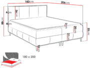 Επενδυμένο κρεβάτι Box Best II-Portokali-180 x 200 - Image 3