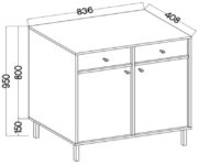Μπουφές Siera 2F 2S-Μπεζ - Image 3