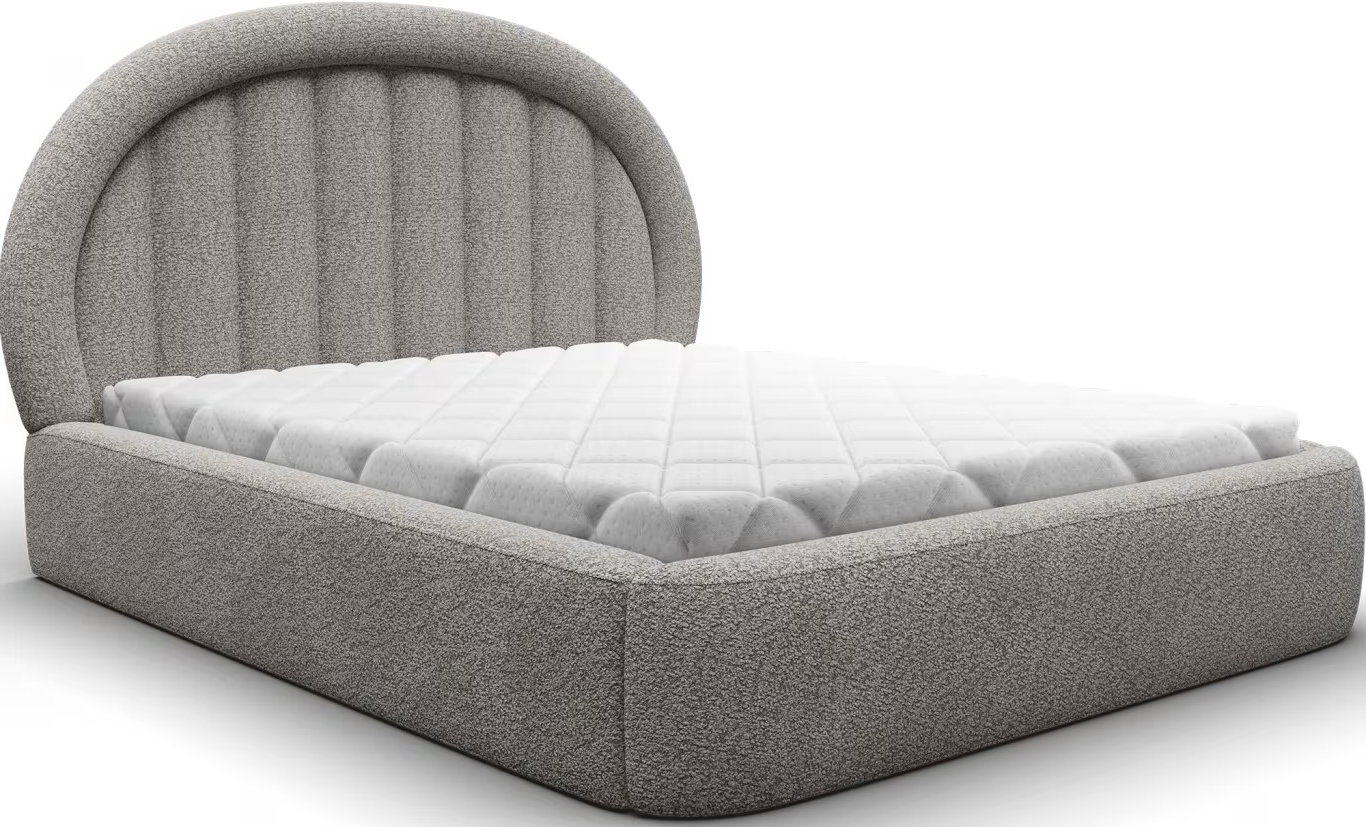 k38mk77fugv3ln0k7hmo83thoq2e Επενδυμένο κρεβάτι Circle-140 x 200-Καφέ Ανοιχτό - Image 1