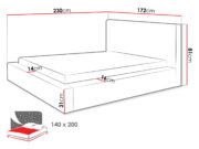 Επενδυμένο Κρεβάτι Glexi-Γκρι-140 x 200 - Image 4