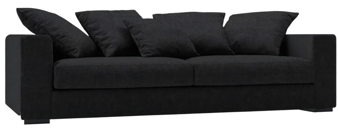 m75ar9066b76wphjybyz0ebfdtv4 Καναπές Pilo Διθέσιος-160φ 90β εκ.-Μαύρο - Image 1