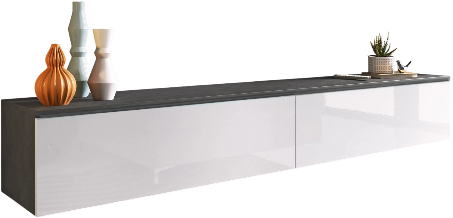 m9o5jvjant0lz1vibi9qz0i4nfcw Έπιπλο τηλεόρασης Lowboard D 180-Λευκό - Ανθρακί - Image 1