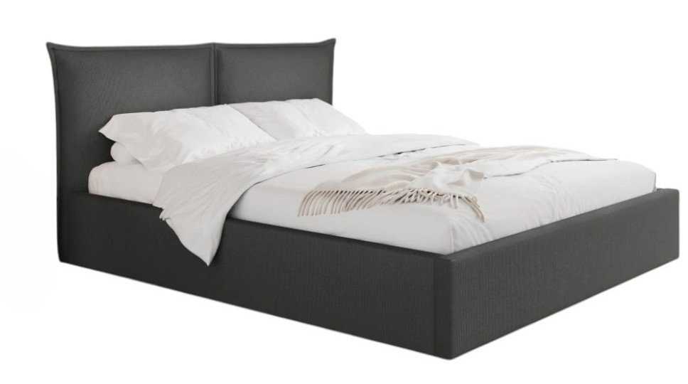mjv9cyiwdjf9pm25ofjsx0pgklrv Επενδυμένο κρεβάτι Pirkun-140 x 200-Ανθρακί - Image 1