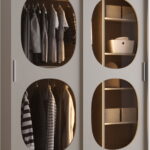 Ντουλάπα Bahrajn Circles 150 συρόμενη-Cashmere-Μήκος: 150εκ