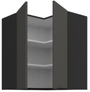 Κρεμαστό ντουλάπι γωνιακό Arianna 60x60 GN 72 2F-Γκρι - Image 2