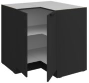 Επιδαπέδιο ντουλάπι γωνιακό Arianna 90x90 DN 2F BB-Μαύρο - Image 2
