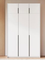 Ντουλάπα Brigma Τρίφυλλη-Λευκό - Μαύρο-Με πατάρι - Image 2