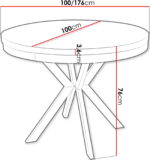 Τραπέζι Edder 100 επεκτεινόμενο-Φυσικό-Μαύρο - Image 3