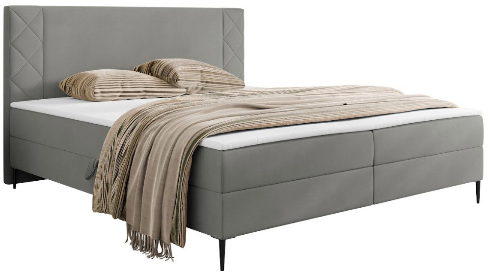 tmppnfojjcf7l17q1rlf0mdrpn9h Επενδυμένο Κρεβάτι Portes-Γκρι-140 x 200 - Image 1