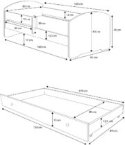 Παιδικό Κρεβάτι Belossi-Λευκό-160 x 80-Χωρίς προστατευτικό - Image 2