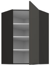 Κρεμαστό ντουλάπι γωνιακό Arianna 60x60 GN 90 1F-Γκρι - Image 2