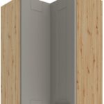 Κρεμαστό ντουλάπι γωνιακό Nelor 60x60 GN 90 2F-Γκρι σπέσιαλ - Φυσικό