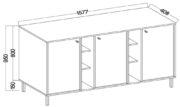 Μπουφές Siera 3F Shelf-Μαύρο - Image 3