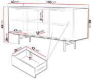 Μπουφές Edison 2D2S -Φυσικό - Image 3