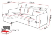 Γωνιακός καναπές Barcelo mini-Gkri - Image 4