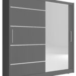 Ντουλάπα Mazoo συρόμενη-180 x 62 x 200 εκ.-Γκρι
