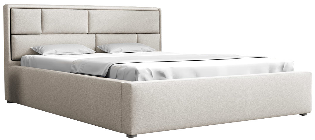 deco.bed Επενδυμένο κρεβάτι Deco-140 x 200-Ekrou - Image 1