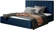 Επενδυμένο κρεβάτι Dobrik-140 x 200-Μπλέ-Χωρίς μηχανισμό ανύψωσης