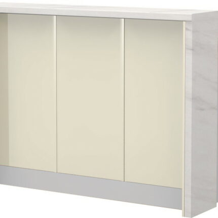 Πάγκος νησίδας Modena-Μήκος: 135 εκ.-Μπεζ-White Marble