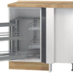 Επιδαπέδιο γωνιακό ντουλάπι Hudson R-UG-1KMC-Λευκό - Γκρι-Αριστερά