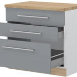 Επιδαπέδιο ντουλάπι Hudson R-90-3MBOX-Λευκό - Γκρι