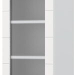 Ντουλάπι κρεμαστό Hudson V7-40-1KS με βιτρίνα-Λευκό - Λευκό γυαλιστερό