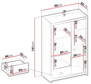 Ντουλάπα Fargo Mini 2D1S Δίφυλλη - Image 4