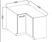 Επιδαπέδιο γωνιακό ντουλάπι Beaux 89x89 DN BB - Image 3