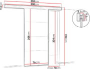Συρόμενη πόρτα Malibu Plus-Leuko-Μήκος: 76 εκ. - Image 3