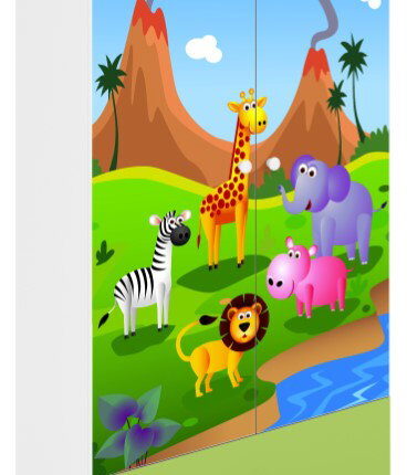 Ντουλάπα Babydreams Cartoon-Prasino-Safari
