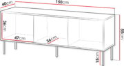 Έπιπλο τηλεόρασης Tresse 150 3D-Prasino Skouro - Image 3