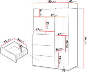 Συρταριέρα Yuki 1D 3S tall -Mpez - Image 3