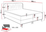 Επενδυμένο κρεβάτι Box Best I-Ladi-180 x 200 - Image 3