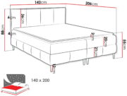 Επενδυμένο κρεβάτι Box Best II-Krem-140 x 200 - Image 3